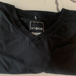 Men's WT02 Black Vneck 2xl 100% Cotton Tshirt